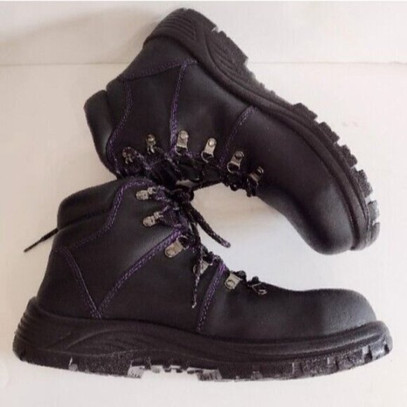 Avenger Work Boots A7124 Medium Steel Toe Black Leather Womens 11 - Picture 5 of 9